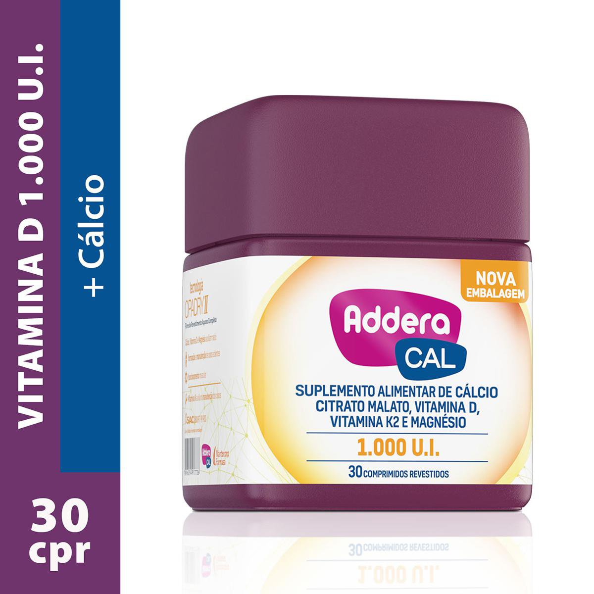 VITAMINA ADDERA CAL 1000 UI 30 COMPRIMIDOS REVESTIDOS