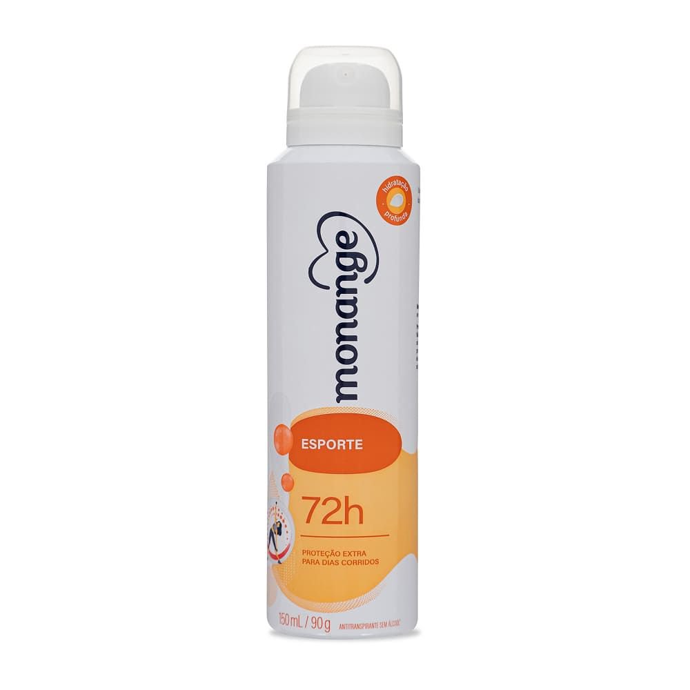 DESODORANTE AEROSSOL ANTITRANSPIRANTE MONANGE ESPORTE FEMININO 150ML