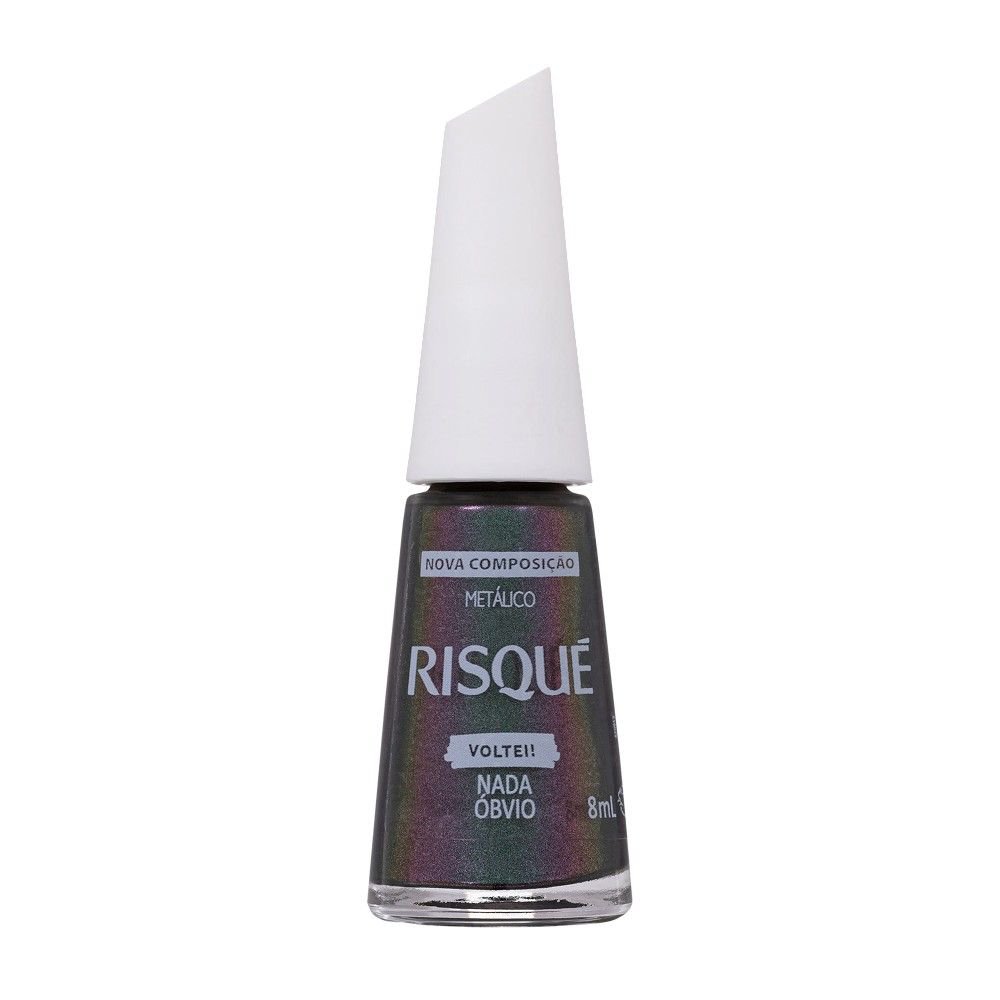 ESMALTE CINZA RISQUE NADA OBVIO METALICO 8ML
