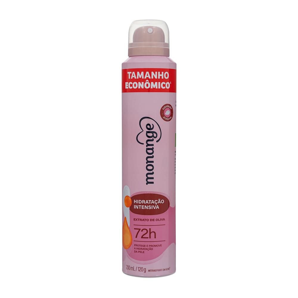DESODORANTE MONANGE HIDRATACAO INTENSIVA AEROSSOL ANTITRANSPIRANTE FEMININO 200ML