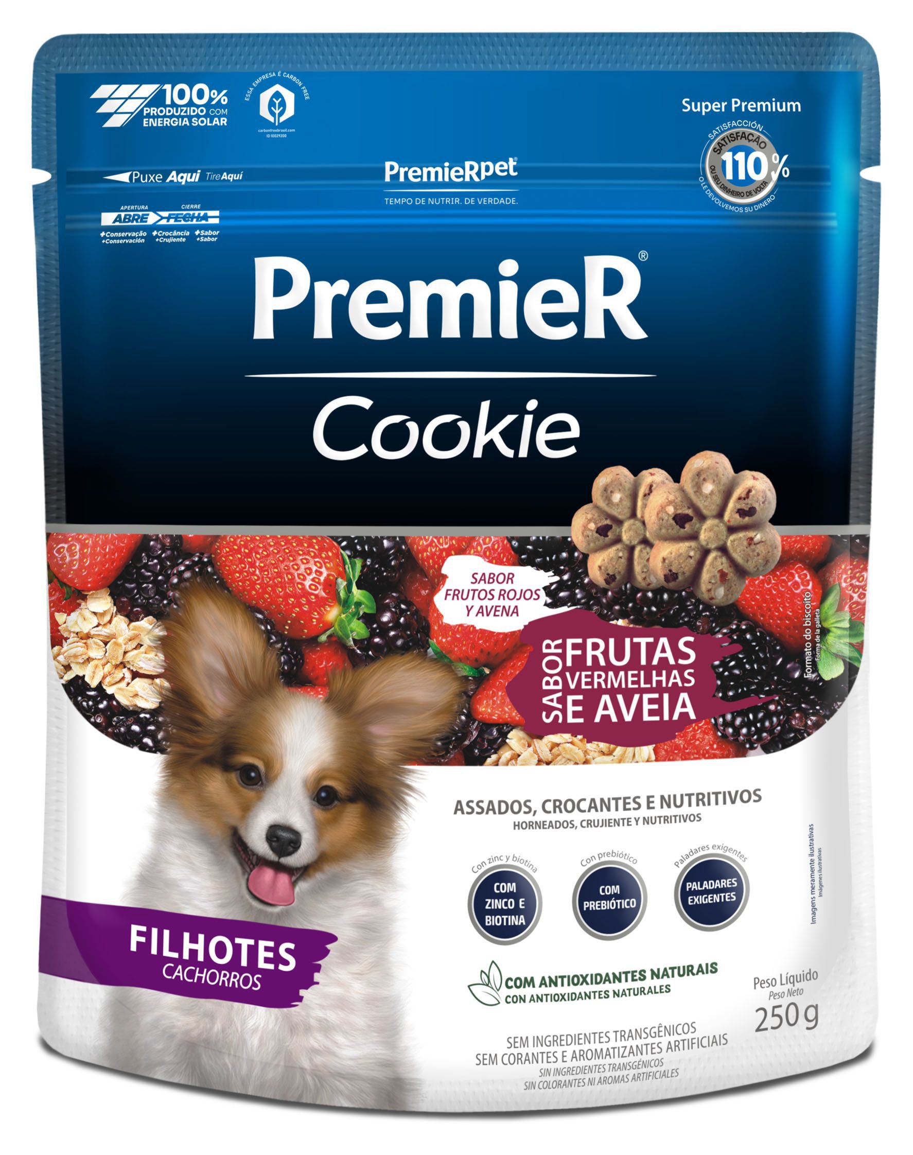 PREMIER COOKIE CAES FILHOTES FRUTAS VERMELHAS 250G