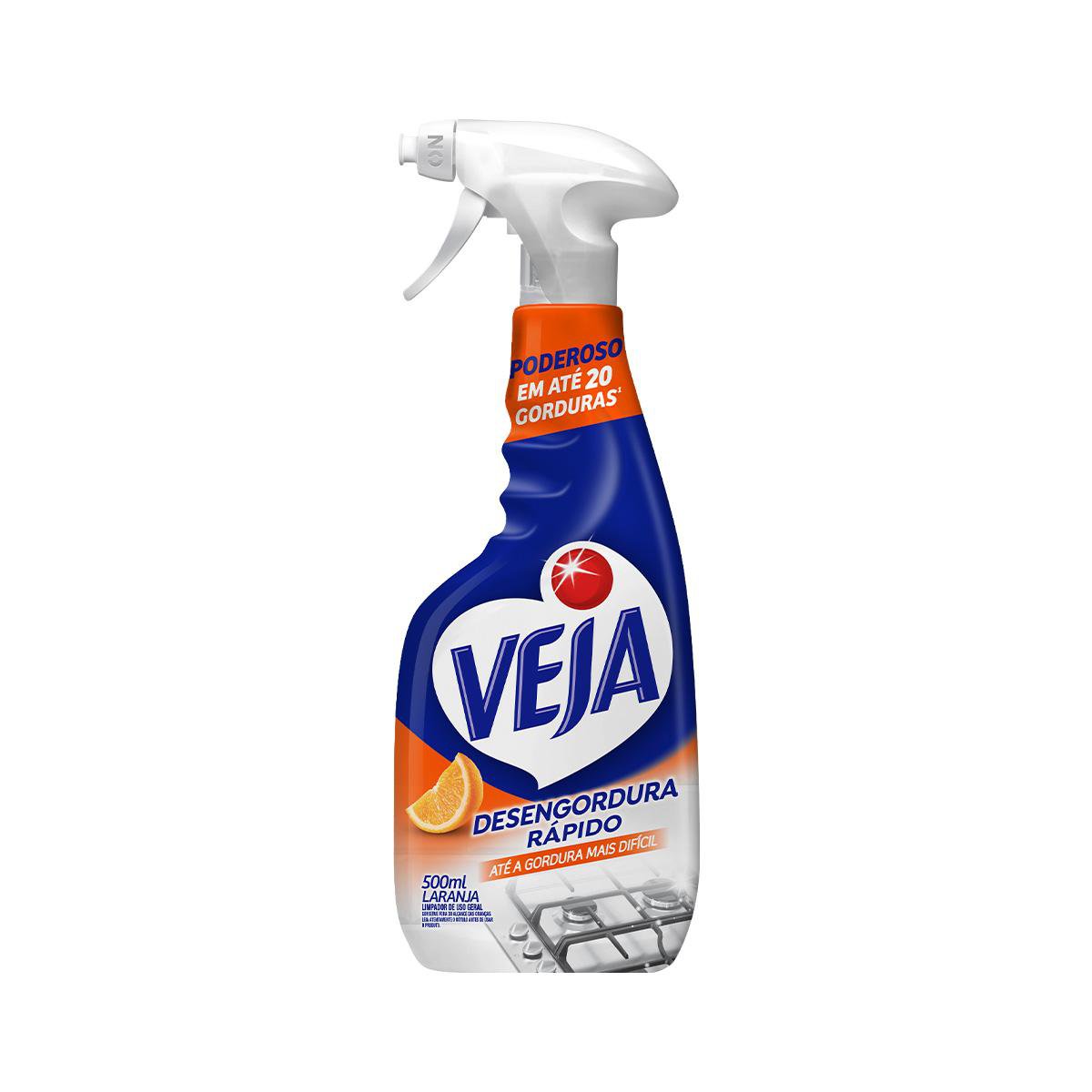 VEJA DESENGORDURA RAPIDO LIMPADOR SPRAY LARANJA 500ML