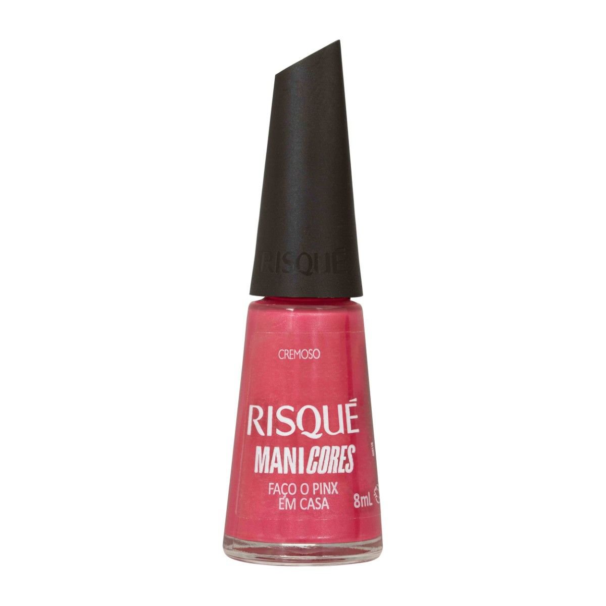 ESMALTE ROSA RISQUE MANICORES FACO PINX EM CASA CREMOSO 8ML