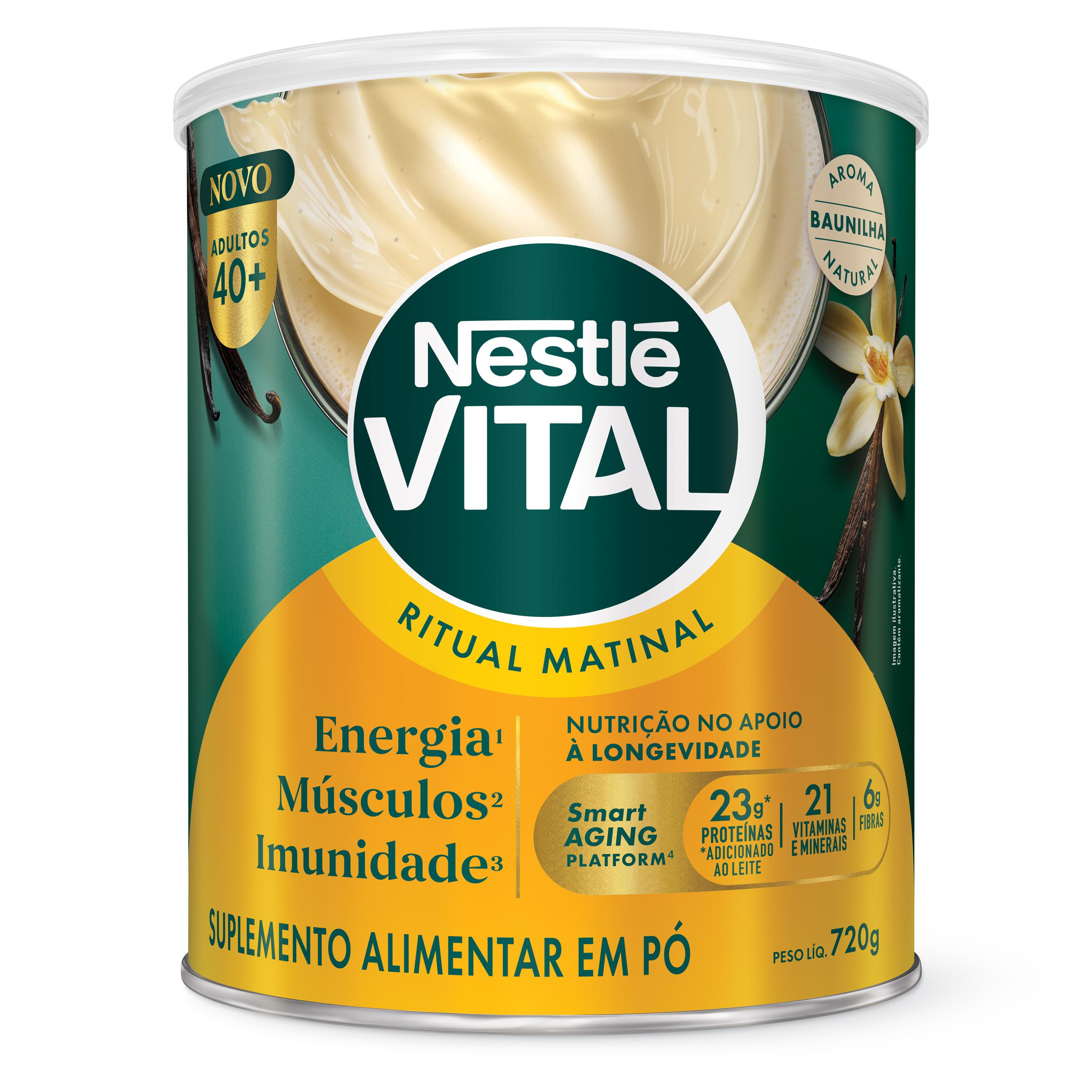 SUPLEMENTO ALIMENTAR VITAL RITUAL MATINAL BAUNILHA 720G