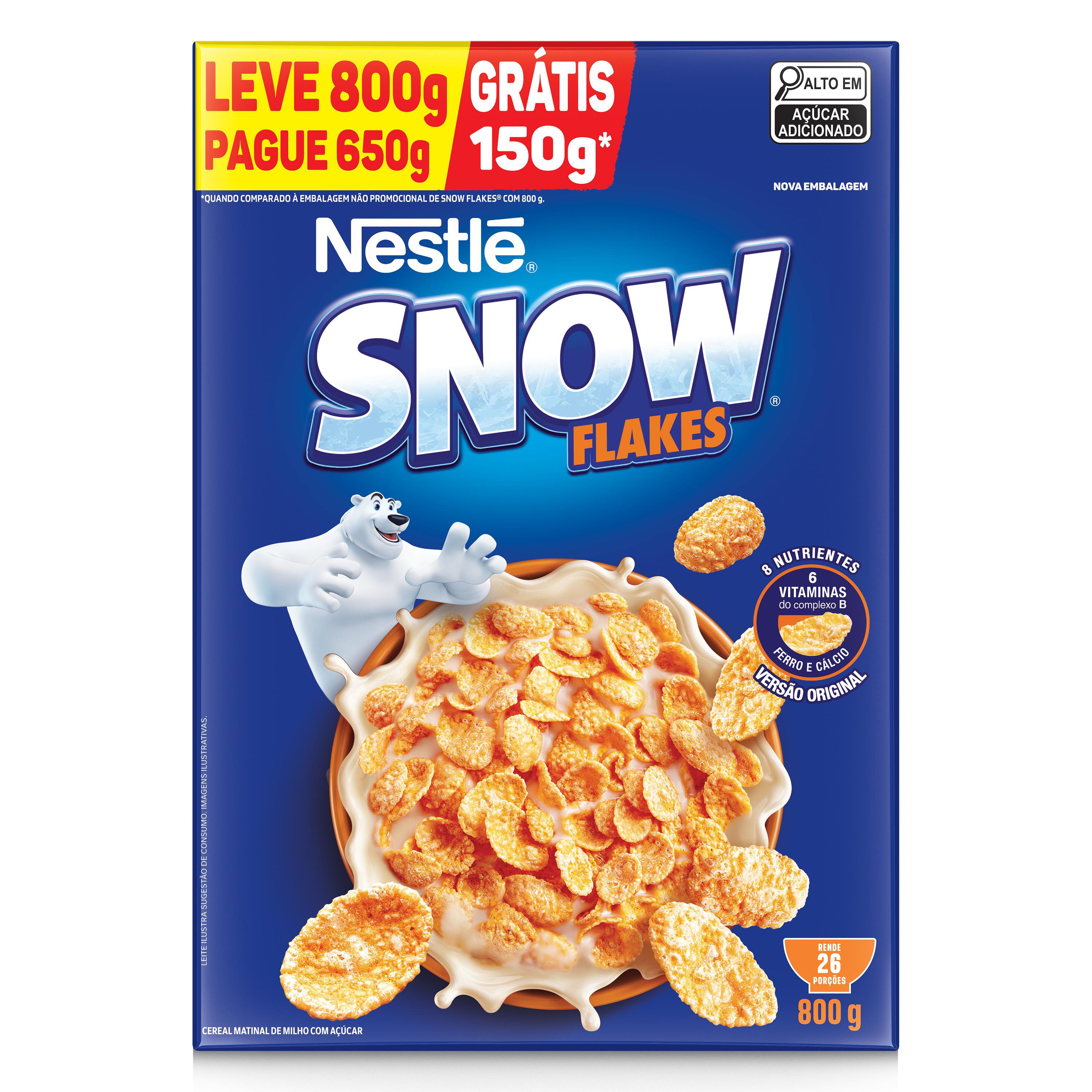 CEREAL MATINAL SNOW FLAKES LEVE 800G PAGUE 650G