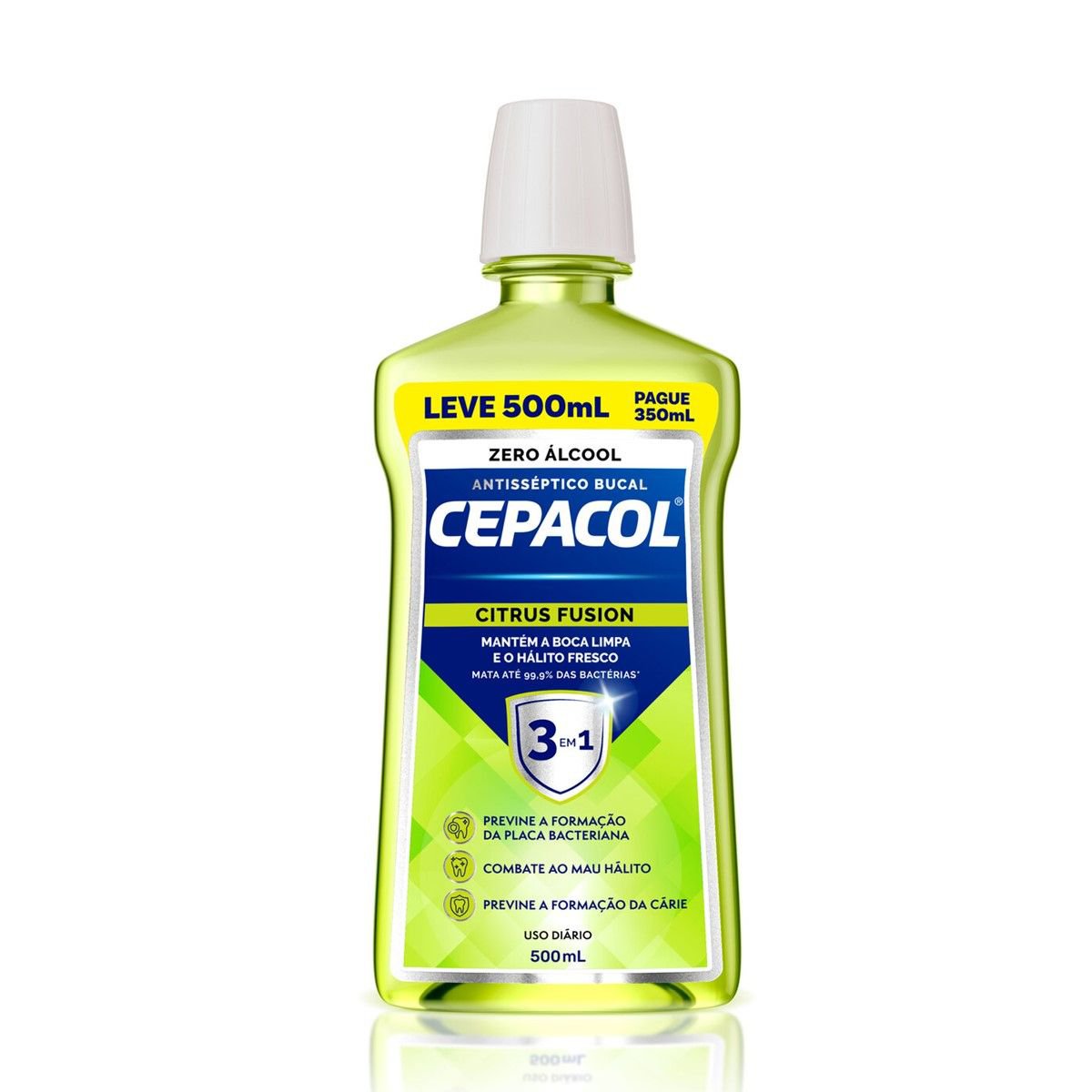 ENXAGUANTE BUCAL CEPACOL CITRUS FUSION SEM ALCOOL 500 ML LEVE 500PAGUE350