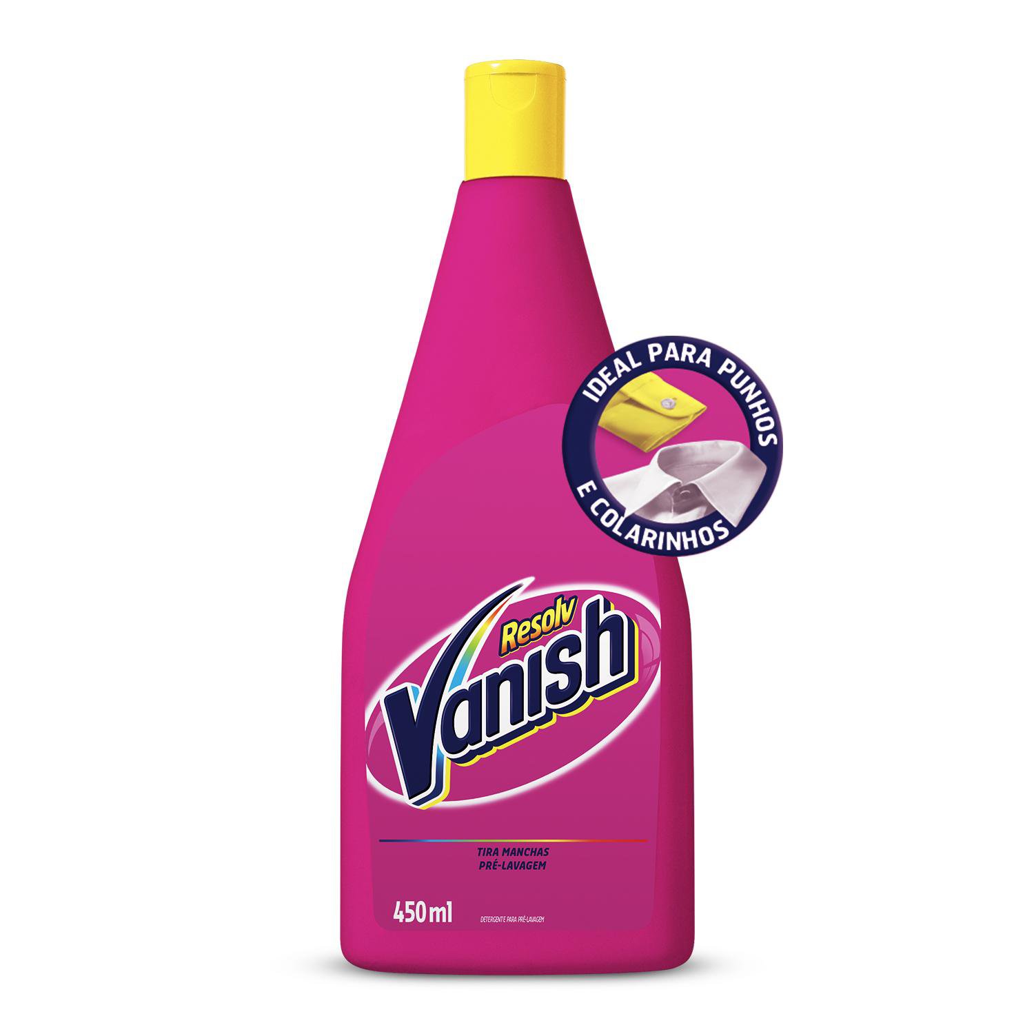 TIRA MANCHAS VANISH RESOLV PRE LAVAGEM PARA ROUPAS COLORIDAS 450ML