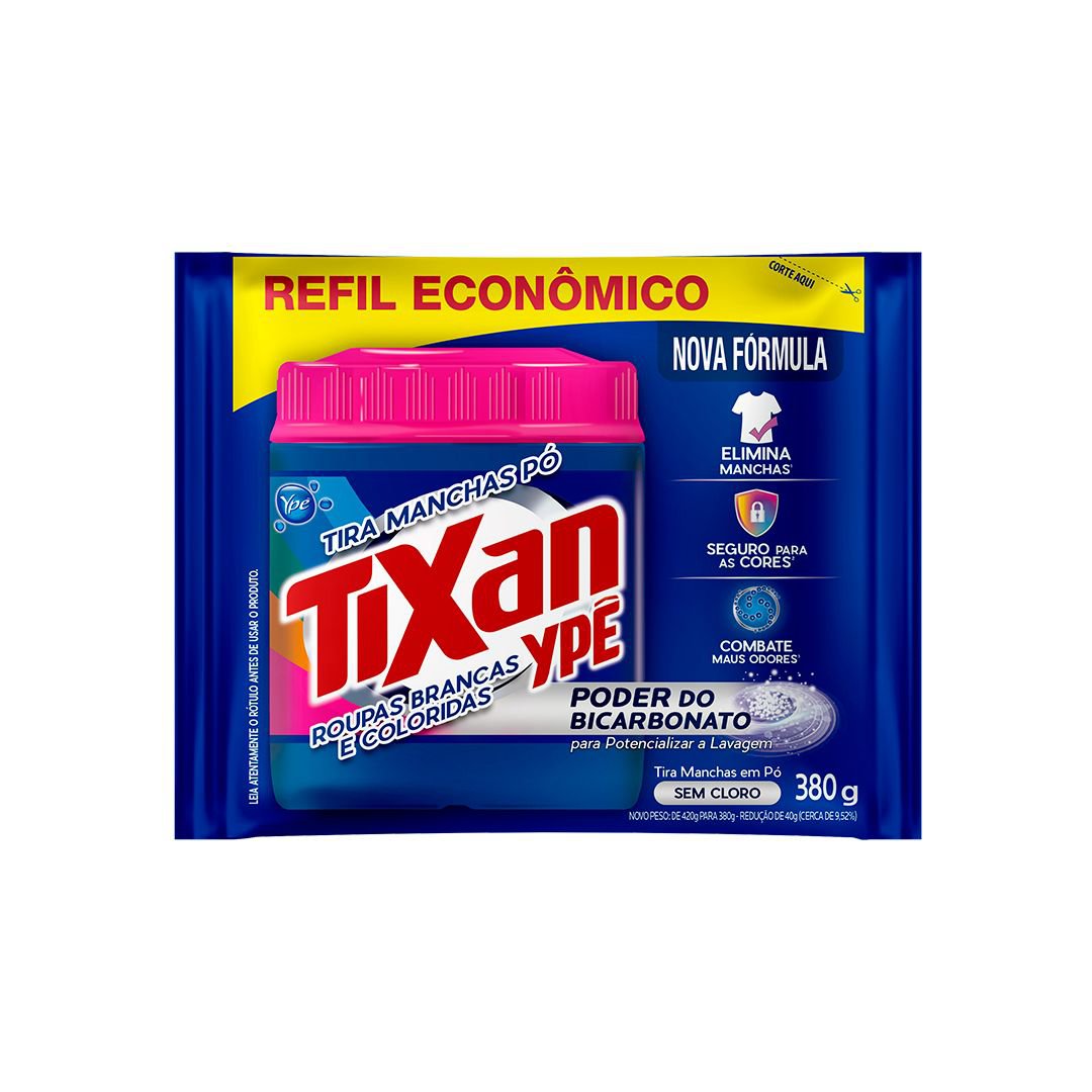 TIRA MANCHAS EM PO TIXAN YPE ROUPAS BRANCAS E COLORIDAS 380G