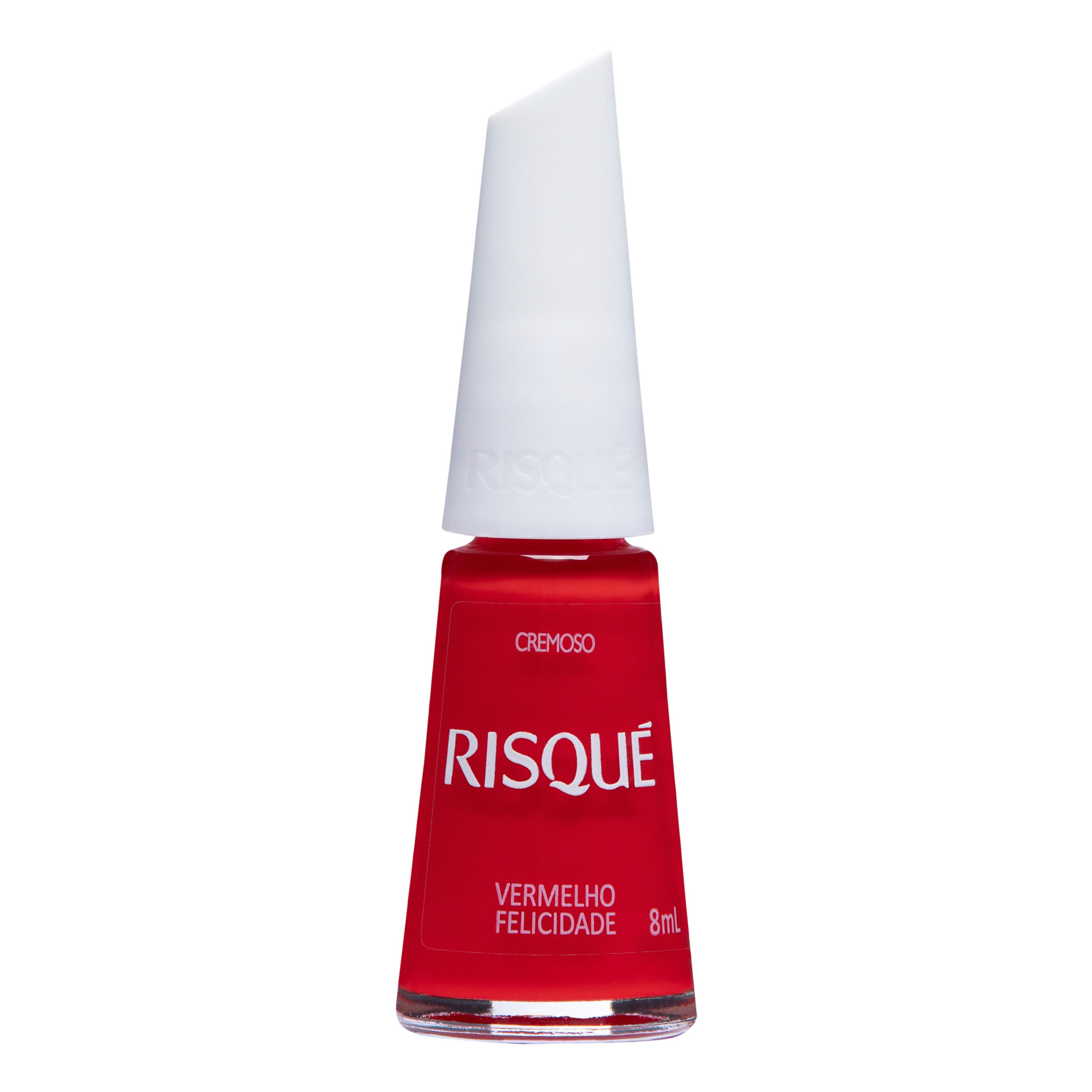 ESMALTE RISQUE VERMELHO CREMOSO VERMELHO FELICIDADE 8ML