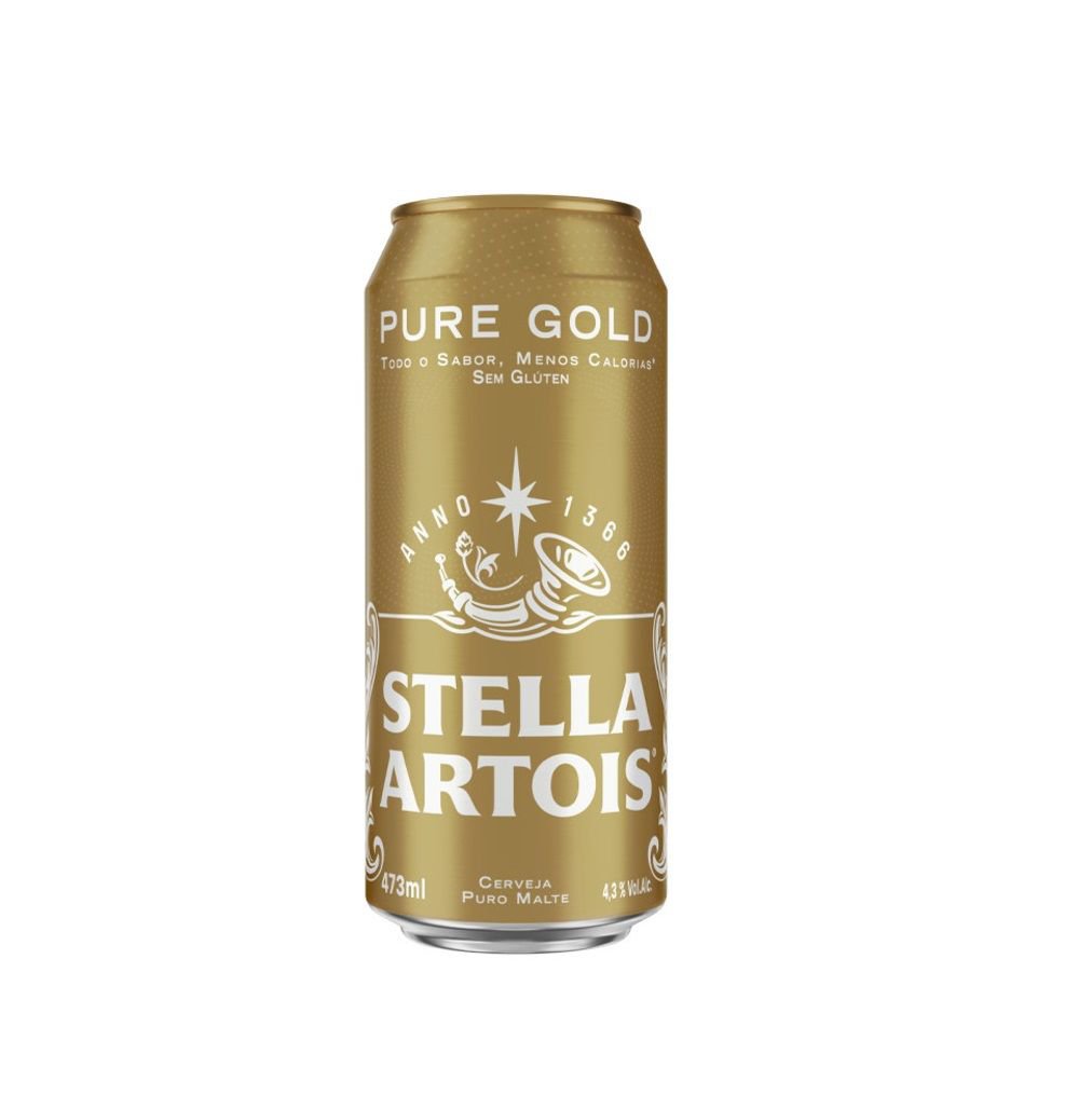 CERVEJA STELLA ARTOIS PURE GOLD SEM GLUTEN 473ML LATA
