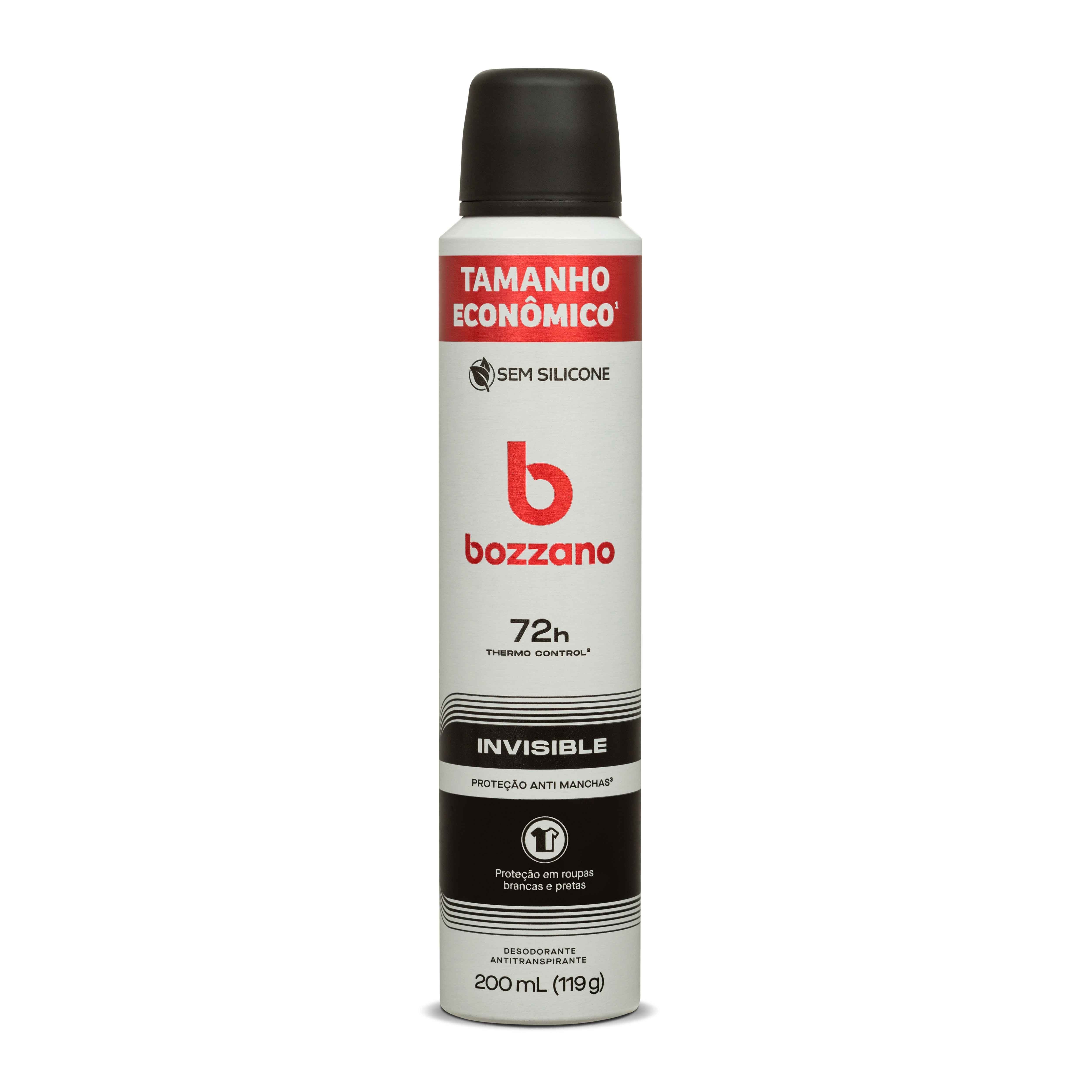 DESODORANTE BOZZANO INVISIBLE AEROSSOL ANTITRANSPIRANTE MASCULINO 200ML