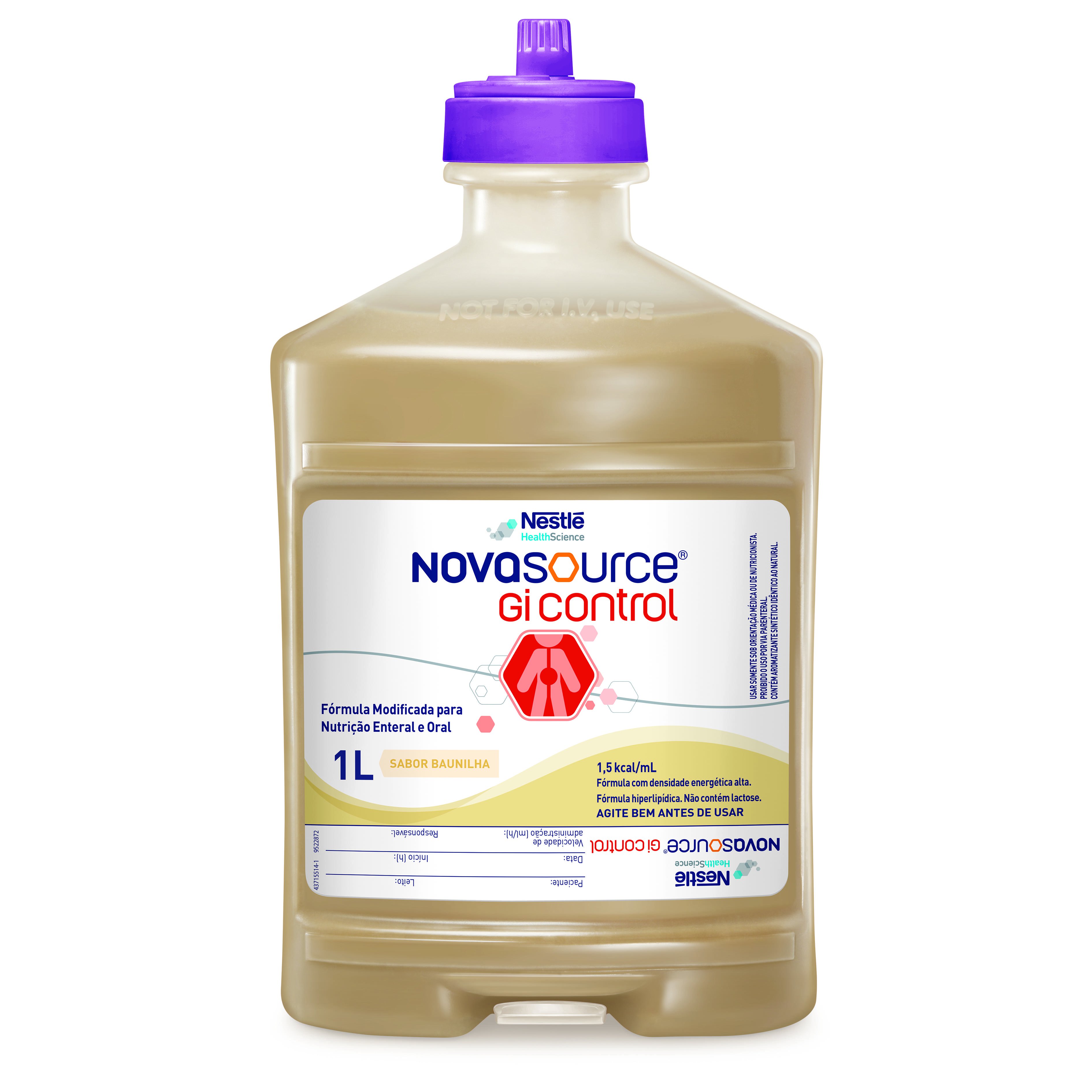 NUTRICAO ENTERAL E ORAL NOVASOURCE GI SISTEMA FECHADO BAUNILHA 1L