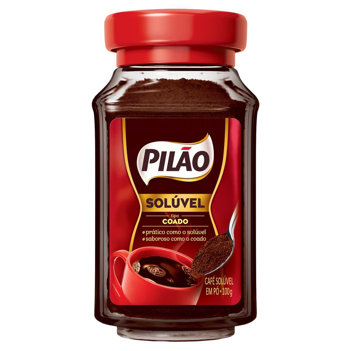 CAFE SOLUVEL COADO PILAO VIDRO 100G