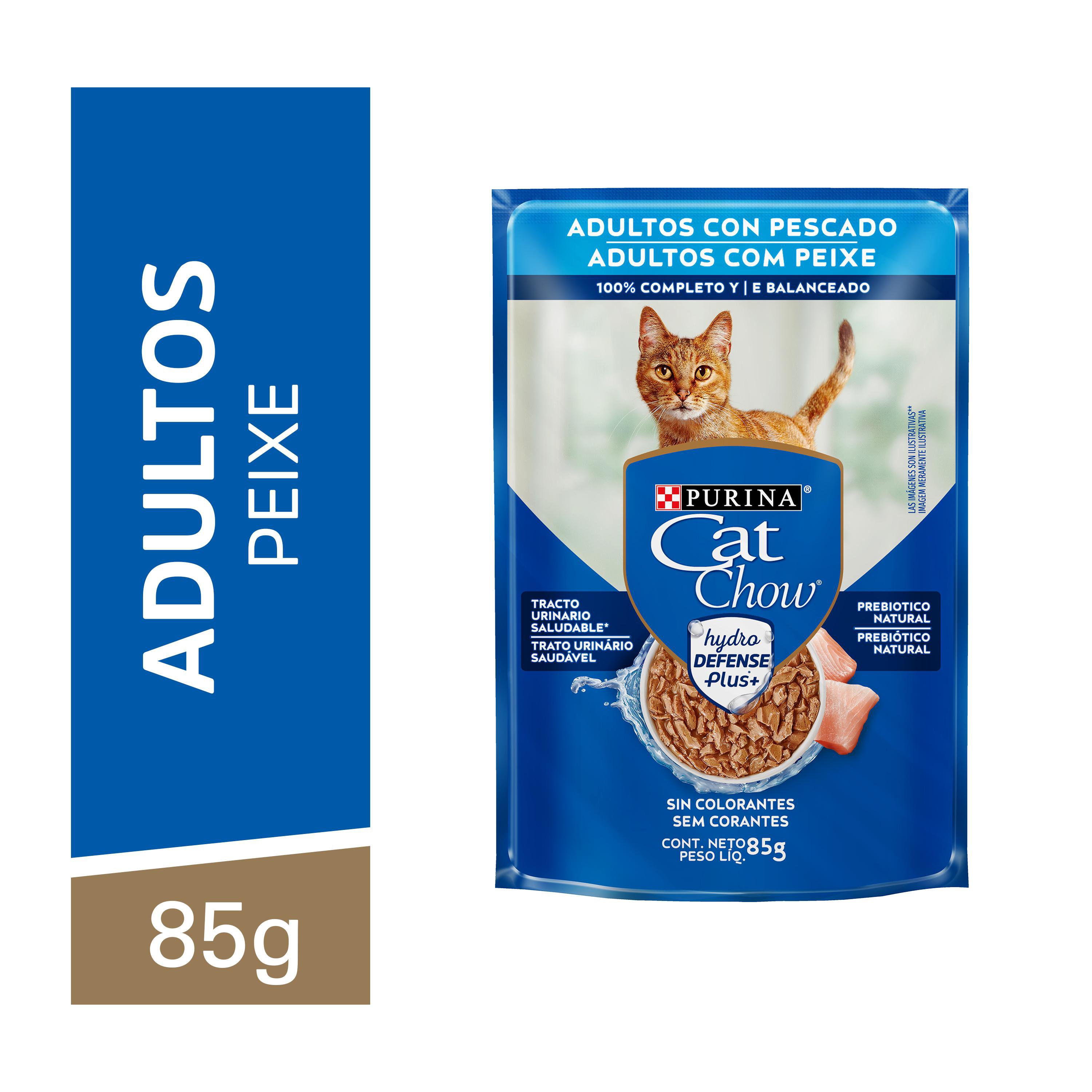 RACAO UMIDA CAT CHOW GATOS ADULTOS PEIXE AO MOLHO 85G