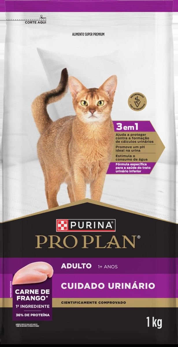 RACAO SECA PURINA PRO PLAN CUIDADO URINARIO PARA GATOS ADULTOS SABOR FRANGO 1KG