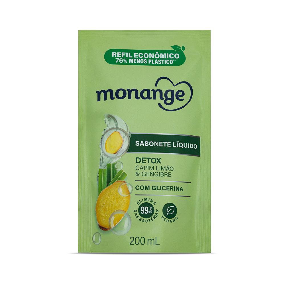 REFIL SABONETE LIQUIDO MONANGE DETOX 200ML