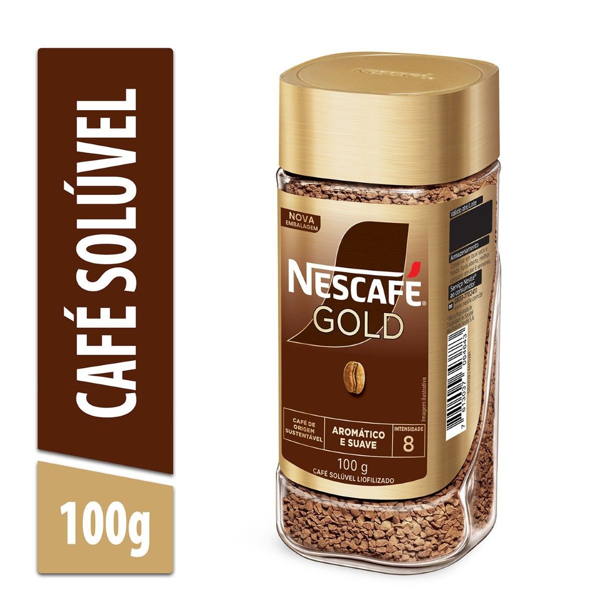 CAFE SOLUVEL NESCAFE GOLD VIDRO LIOFILIZADO INTENSIDADE 8 100G