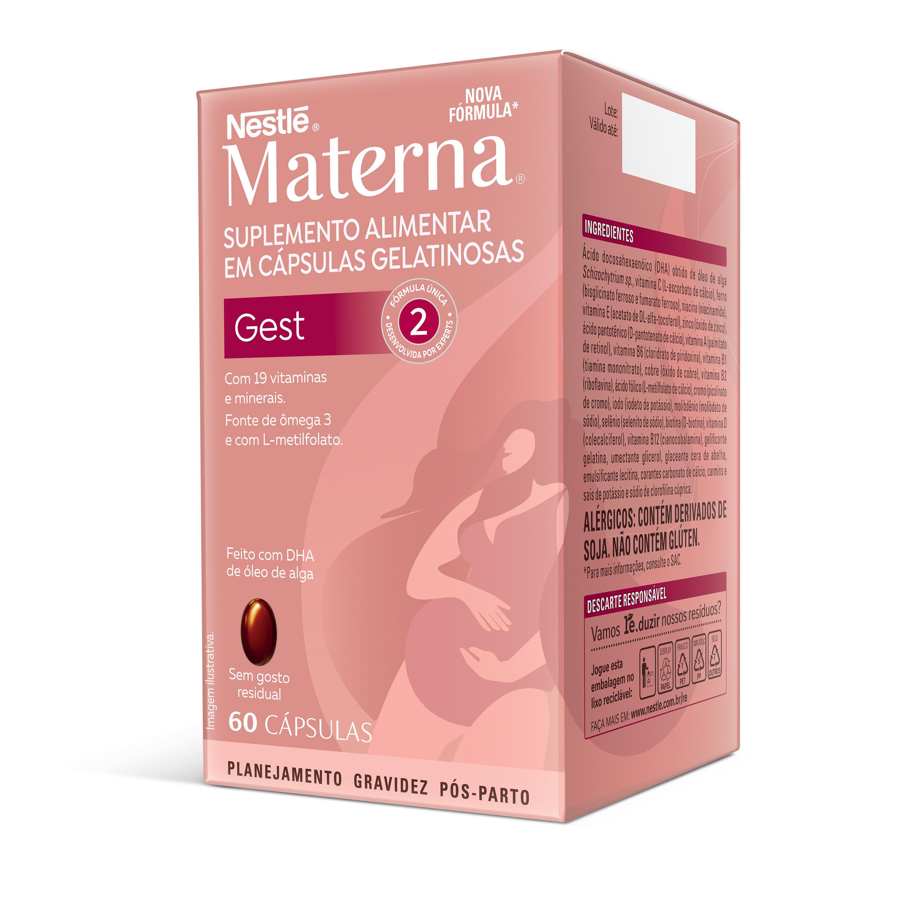 SUPLEMENTO ALIMENTAR MATERNA GEST 60 CAPSULAS