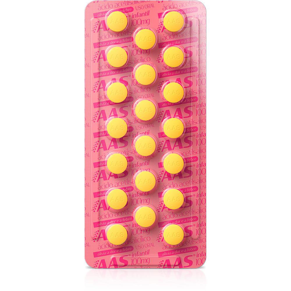 AAS ACIDO ACETILSALICILICO 100MG 20 COMPRIMIDOS