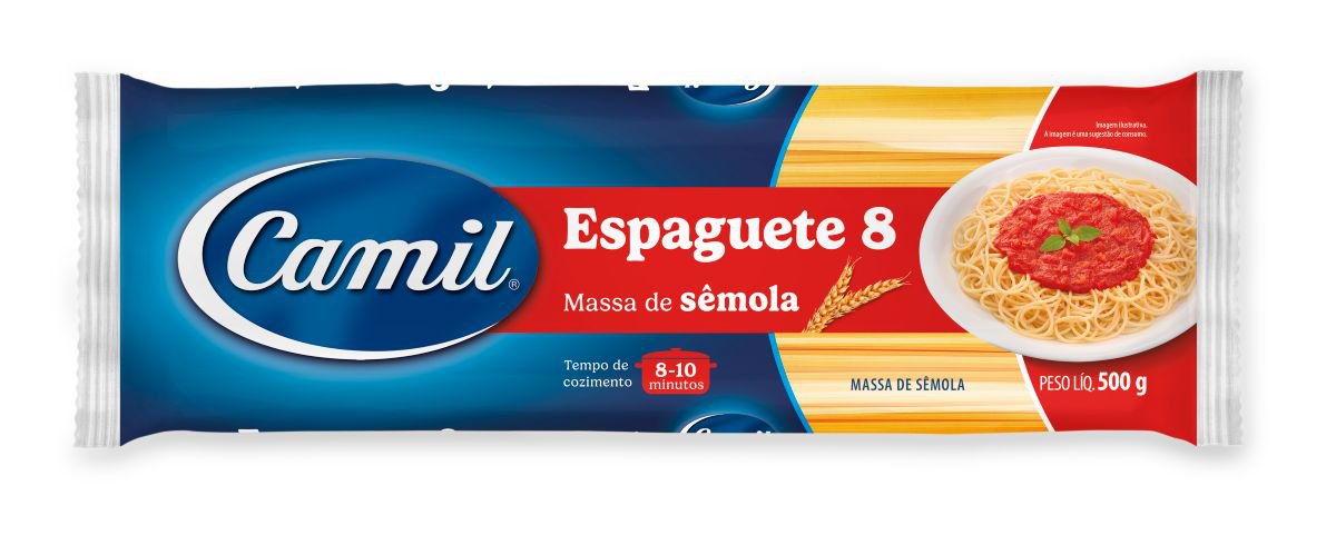 MASSA ESPAGUETE 8 SEMOLA CAMIL 500G