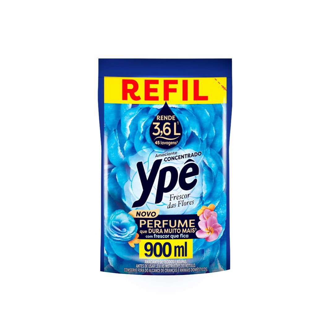 AMACIANTE CONCENTRADO YPE FRESCOR DAS FLORES 900ML REFIL ECONOMICO